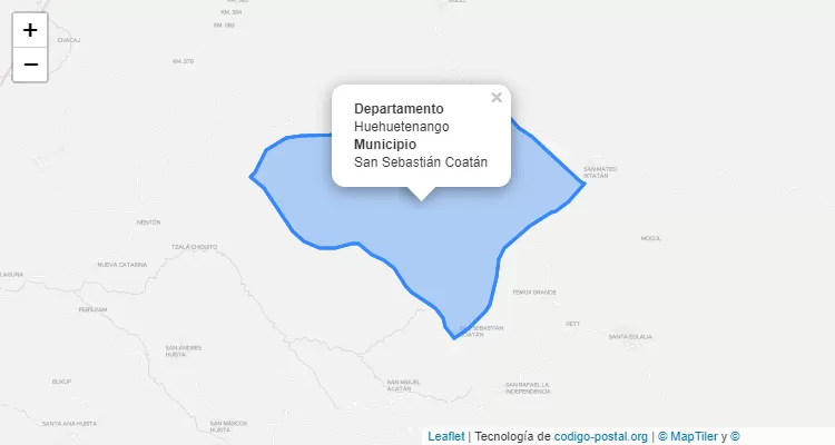Código Postal San Sebastian Coatan, Huehuetenango - Guatemala