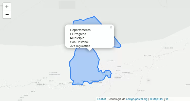 Código Postal San Cristobal Acasaguastlan, El Progreso - Guatemala