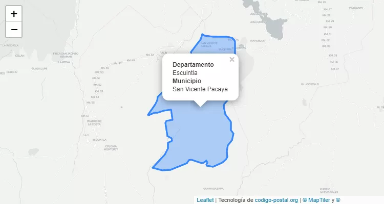 Código Postal San Vicente Pacaya, Escuintla - Guatemala