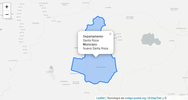 Código Postal Nueva Santa Rosa, Santa Rosa - Guatemala
